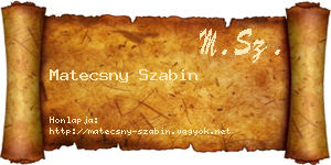 Matecsny Szabin névjegykártya